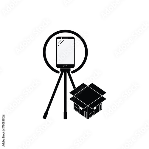 This unboxing package icon perfectly represents the excitement and process of opening a new delivery. Designed in a clean, minimalist silhouette style