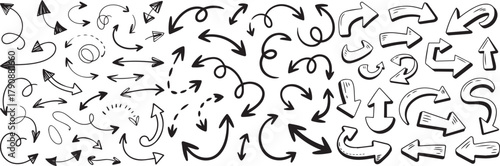Transparent PNG available
Hand drawn arrow set featuring curved, straight, dotted, and swirled arrows design, arrow vector for creative design, presentations, infographics, and decorative purposes