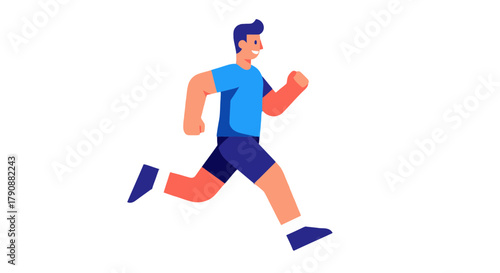 Animated Athlete in Run, Dynamic Motion Concept on Black Background, Minimalist Illustration