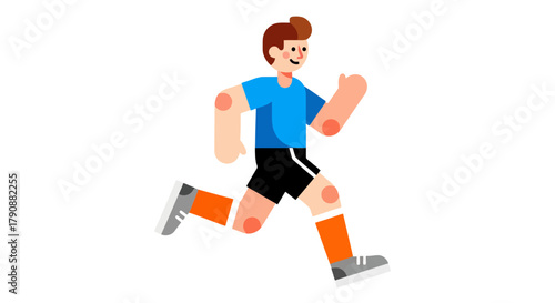 Animated Athlete Sprinting Isolated on Black Background in Sporty And Dynamic Motion