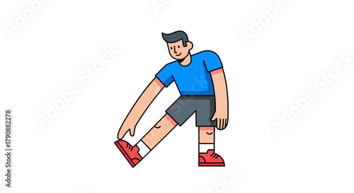 Animated Athlete Stretching Before Physical Activities, Isolated on a Black Backdrop