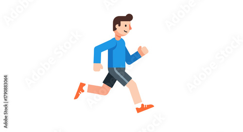 Animated Runner In Dynamic Action Posed Against Black, Isolated Illustration For Athletics