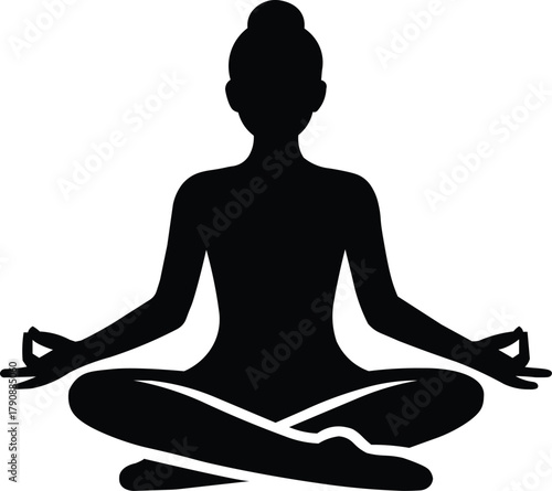 girl Yoga lotus pose icon