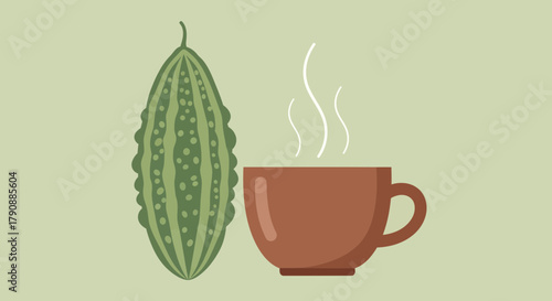 Bitter Gourd Tea and Refreshing Drink Concept Ideal for Healthy and Natural Solutions
