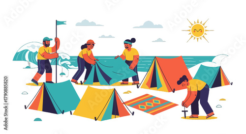 Camping Adventure: Outdoor Recreation Amidst Nature's Canvas Under The Azure Sky