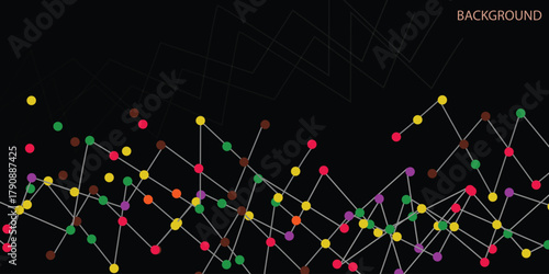 Abstract white Background website header design with geometric background and connecting dots and lines. Global network connection. Vector illustration