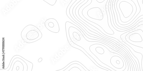 Topographic map background geographic line map with seamless ornament design. The black on white contours vector topography stylized height of the lines map.