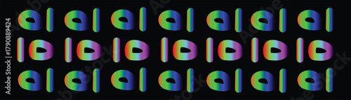 Vibrant Rainbow Gradient Circles and Bars Abstract Pattern for Modern Digital Art and Backgrounds