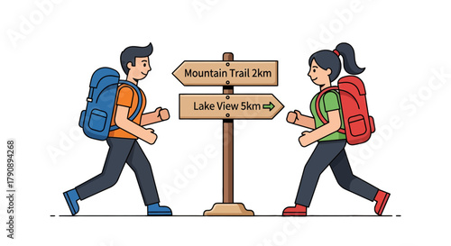 Choosing The Best Path: Hiking Adventure to Mountain Trail Or The Scenic Lake View
