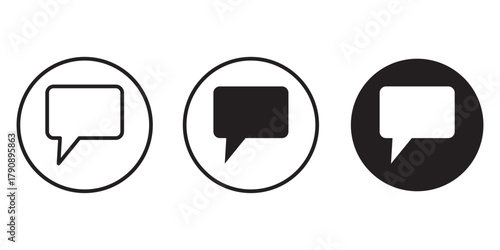 chat and comment icon set. Speech bubble icon symbol.Talk bubble speech icon. Blank empty bubbles vector design elements.