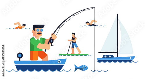 Coastal Recreation and Leisure: A Collection of Boating, Swimming, Fishing, and Paddling