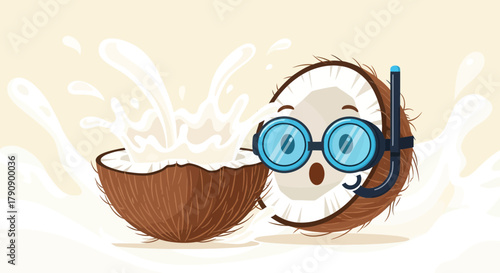 Coconut Diver Delightfully Splashes Fresh Milk into Tropical Summer Paradise