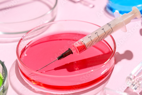 Petri dishes with sample an...