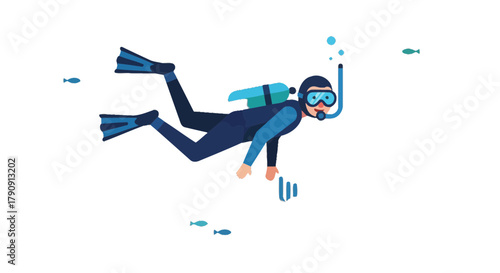 Diver Exploring The Depths Encompassed Amidst Ocean Aquatic Life and Marine Ecosystems