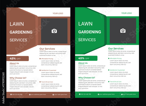 This editable social media flyer template enhances your garden services' online presence. It is perfect for promoting landscaping lawn care flyer design template. landscaping and gardening lawn care s