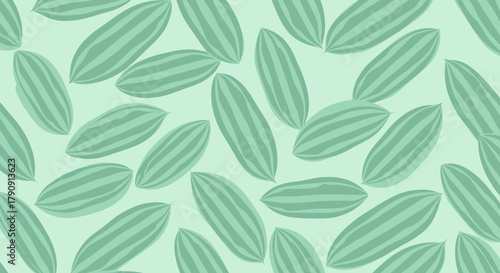 Elegant Vector Pattern Featuring Artistic Depiction of Green Elongated Watermelon Slices