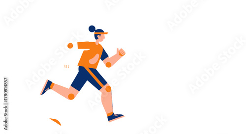 Energetic Runner In Action Against A Black Backdrop Depicting Movement and Fitness