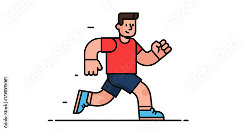 Energetic Runner In Motion Illustration Representing Fitness And Healthy Lifestyle