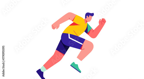Energetic Runner In Movement Against a Deep Black Backdrop Illustrating Dynamics and Motion