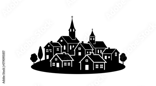 City Silhouette: A picturesque silhouette of a quaint city, capturing the architectural beauty and charm.