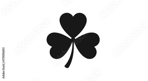 Butterfly vector illustration on a white background with a four-leaf clover, a green symbol of Irish luck and spring nature celebration