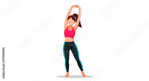 Woman Stretching Outdoors Against a Darkness During Her Workout Session Activity