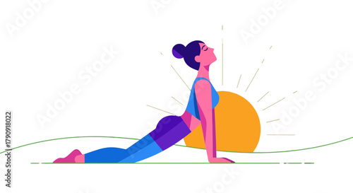 Woman Practicing Yoga Outdoors at Sunrise for Spiritual Wellness and Peaceful Calm