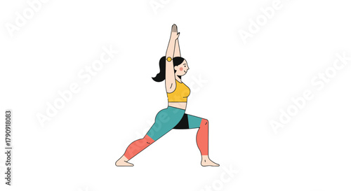 Woman Practicing Yoga Pose on Black Background with Arms Raised for Wellness