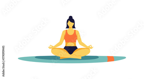 Zen Woman Meditating In Lotus Position With A Focus On Inner Peace And Well-Being