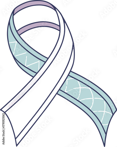 Elegant awareness ribbon design symbolizes hope, support, and solidarity for important causes, creating a gentle visual representation of care and understanding.