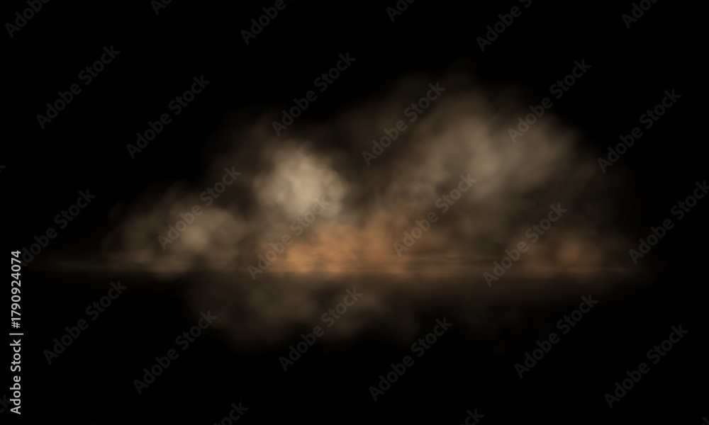 Obraz premium Swirling sandy clouds and flying dust in a desert storm.