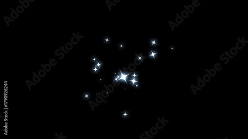 Wallpaper Mural Glowing glitter burst sparkle effect overlay, white glittering star dust trail sparkling particles, shimmering light, magic flash or glitter motion explosion animated effect on black screen background Torontodigital.ca