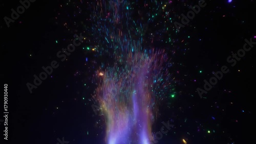 Dynamic Swirling Particles of Radiant Ultraviolet Light