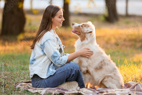 Young woman with cute Austr...