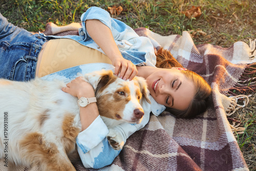 Young woman with cute Austr...