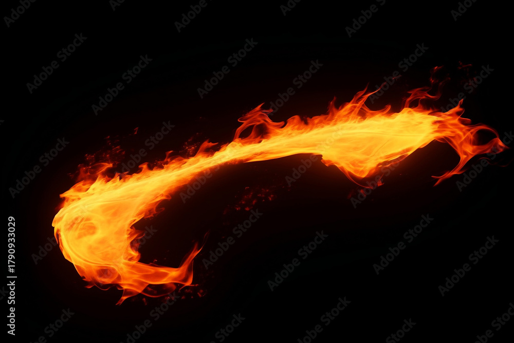 Fototapeta premium Fire Overlay Effect – Long Bright Flame Streak