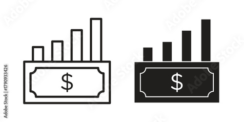capital gain icon Illustrations, thin line symbol - editable stroke