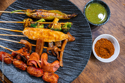 Wallpaper Mural Grilled barbecue with meat and vegetables Torontodigital.ca