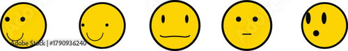 emoji face  Emoticon features emoji faces in   smile, happy, sad, angry, and surprised expressions color, simple line smiley face vector illustration. Doodle Emoji face icon set. Hand drawn sketch sty
