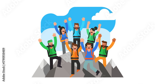 Triumph On The Summit: Celebrating Victory in the Mountains with Teamwork