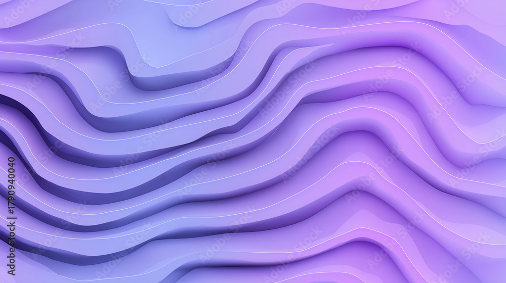 Obraz premium Abstract 3D background with wavy purple and blue patterns, modern minimalistic vector illustration for banner or poster.