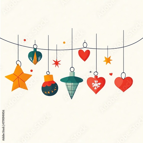 Flat Design Christmas Ornaments