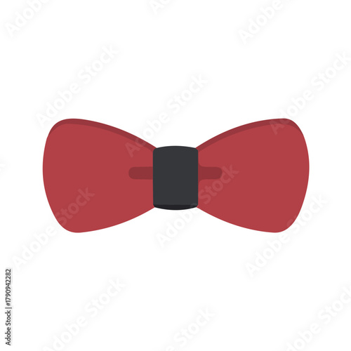 A cute Simple flat 2D illustration of a red bow ribbon isolated, Bright and simple 2D vector set, isolated on transparent background — clean animation-inspired design by me. 