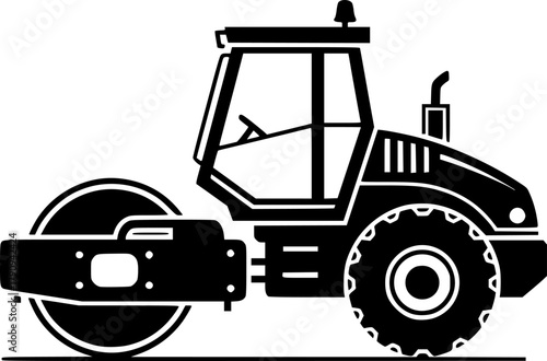 black road roller machine clip art preview