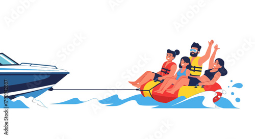 Thrilling Summer Fun: Enjoying Watersports Activities With Friends On A Sunny Day