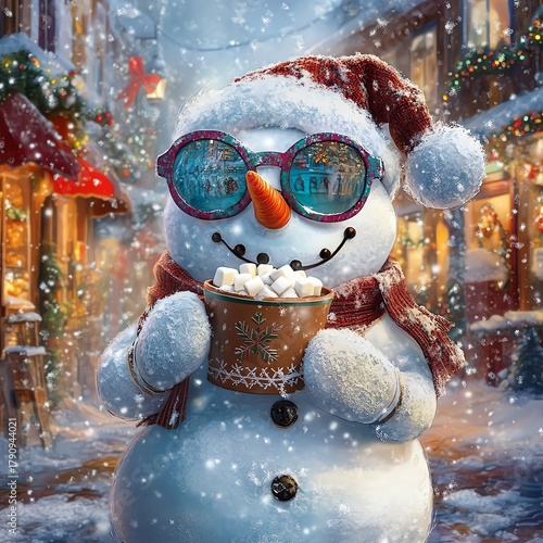 Snowman's Hot Chocolate Delight at the Christmas Market