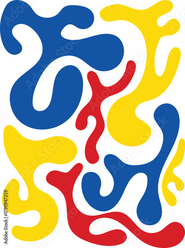 COLOR FUL hand drawn greasy drops liquid shapes background 