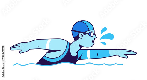 Swimming Athlete Effortlessly Gliding Through Water with Fluid And Dynamic Motion