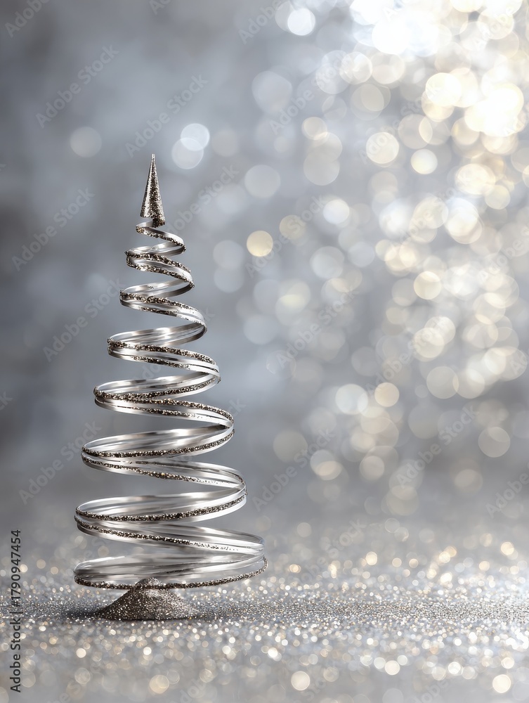 Obraz premium christmas tree on silver bokeh background no logos no brands ar 34