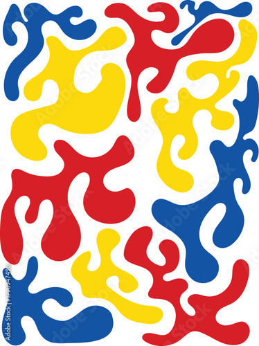 COLOR FUL hand drawn greasy drops liquid shapes background 